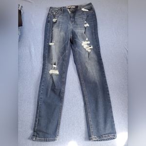 Size 9 Blue Spice lightly distressed Skyscraper Skinny jeans